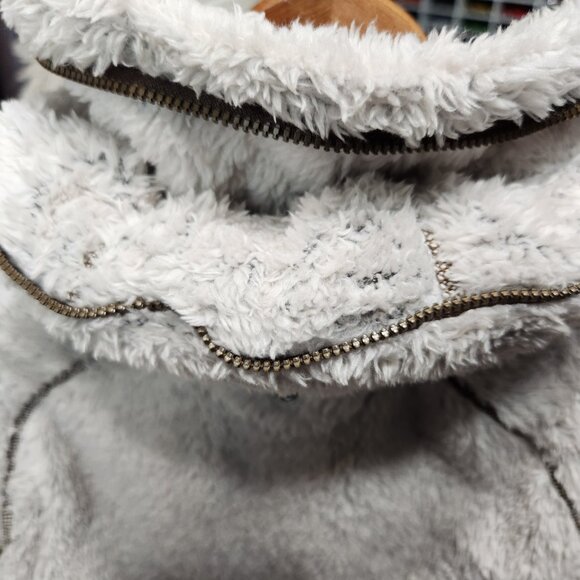 Kuhl Women's Flight Vest Size Small Hooded Soft Cozy Jacket Beige Sherpa Fleece - Picture 16 of 16